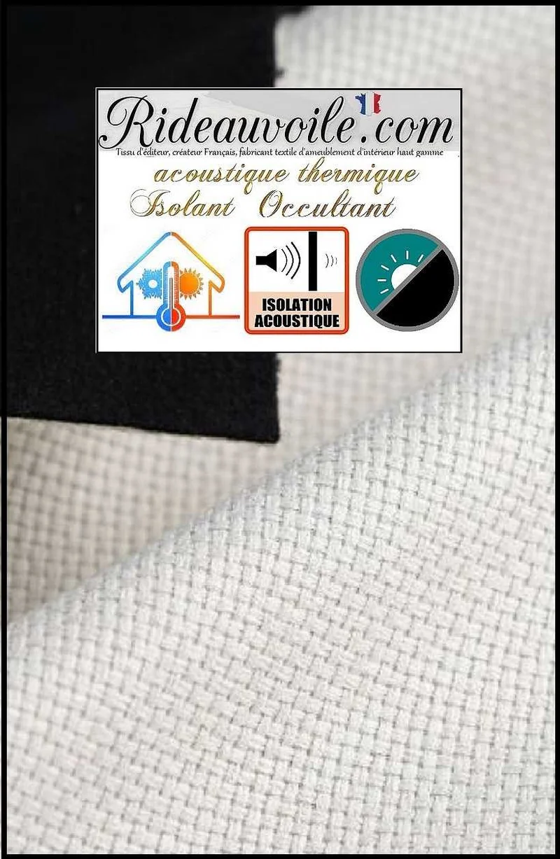 Toile ameublement écru isolant doublé polaire Obscurcissant thermique mètre rideau