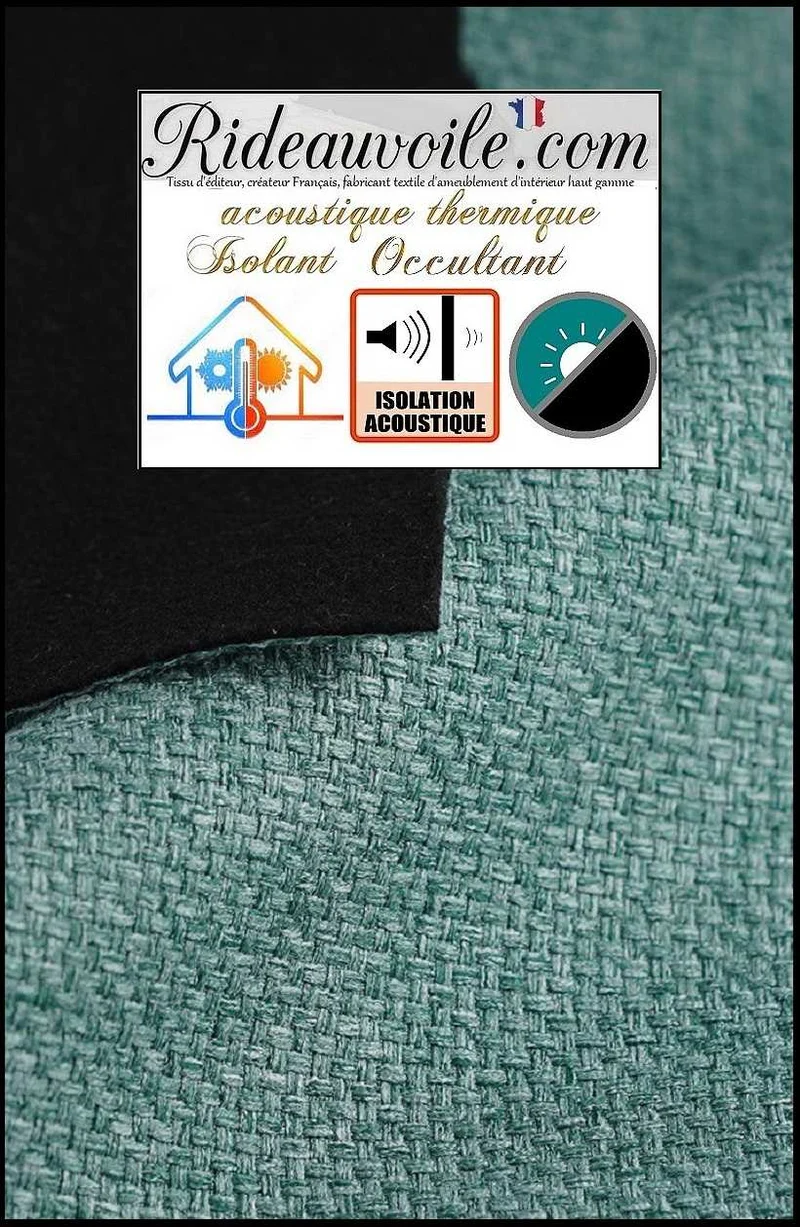 Toile ameublement vert isolant doublé polaire Obscurcissant thermique mètre rideau