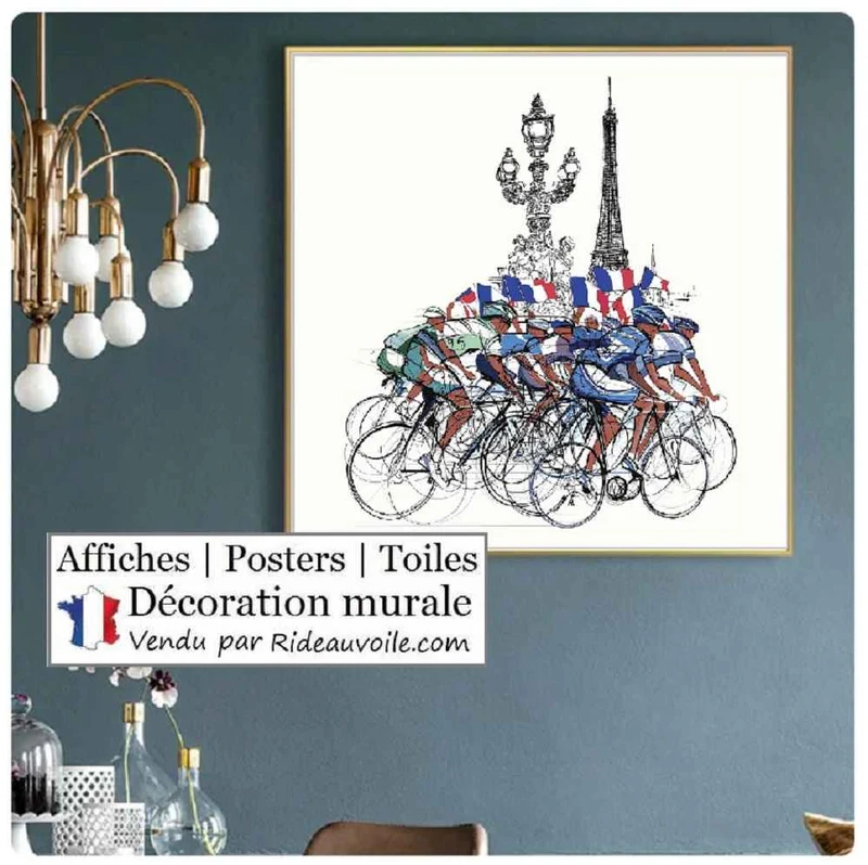 Affiche murale décorative | Tableau mural | Poster cyclisme vélo TOUR DE FRANCE