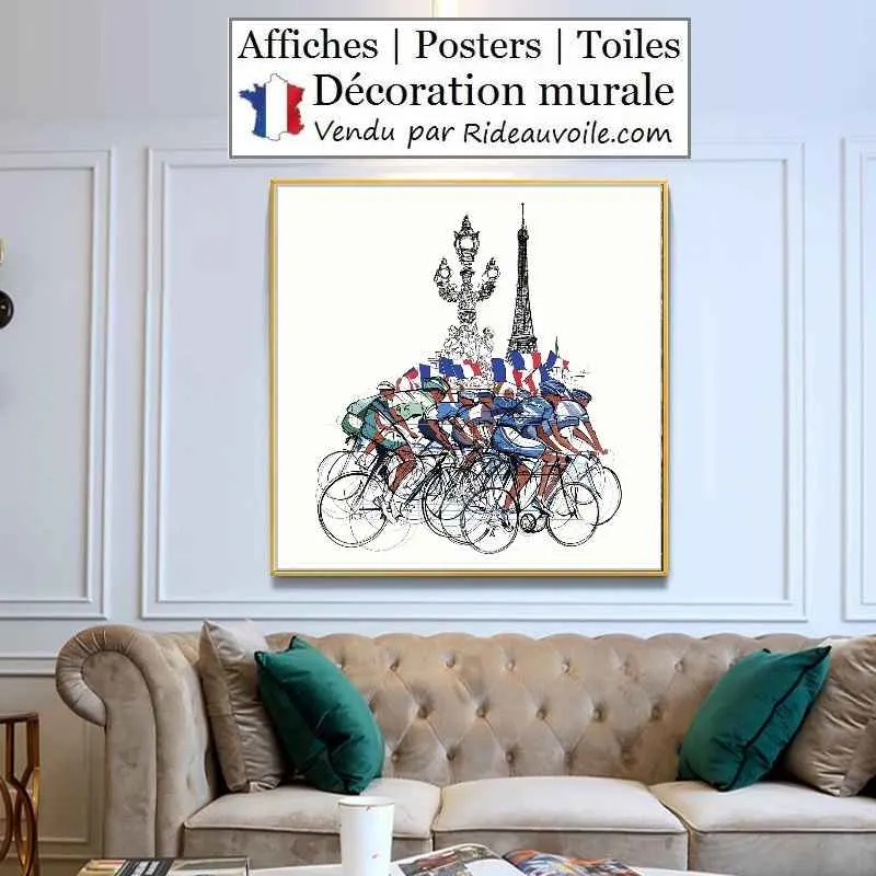 Affiche murale décorative | Tableau mural | Poster cyclisme vélo TOUR DE FRANCE