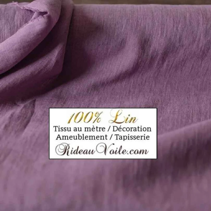 Spécialiste tissu toile Lin ameublement lilas rose acheter mètre confection rideau