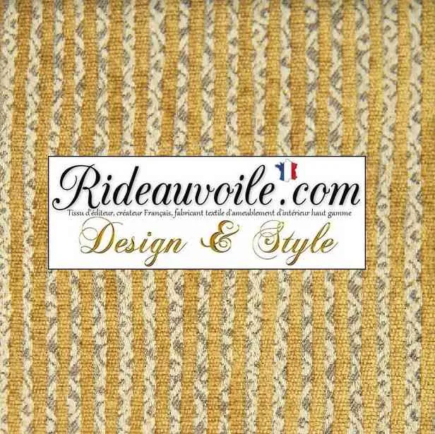 Rideau canapé tenture Velours chenille jaune or mètre boutique tissu ameublement