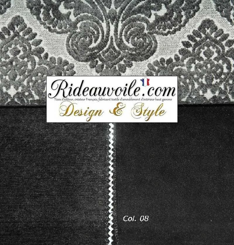 Velours chenille gris mètre rideau tissu ameublement haut gamme achat confection
