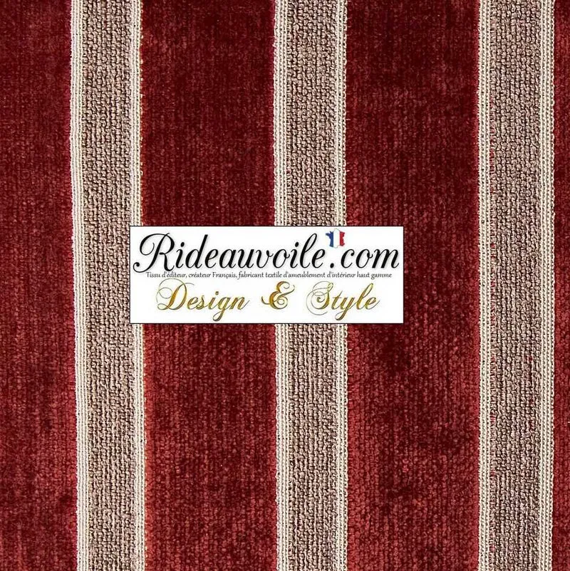 Artisan Tapissier Ameublement décoration Jacquard Velours chenille rouge