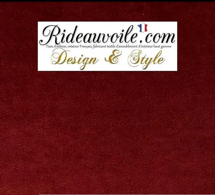 Boutique Tissu d'ameublement Jacquard velours chenille rouge rubis mètre rideau