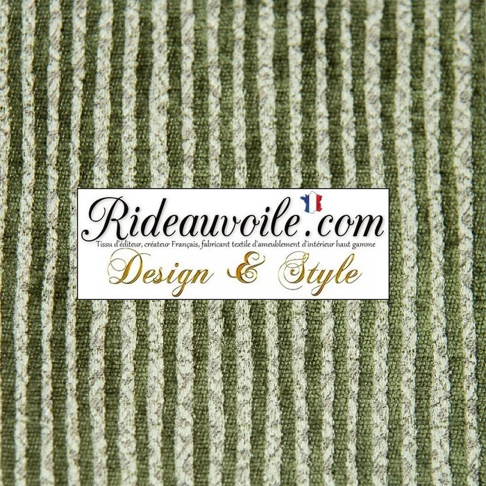 Tissu d'ameublement Jacquard velours chenille vert mètre confection tapissier