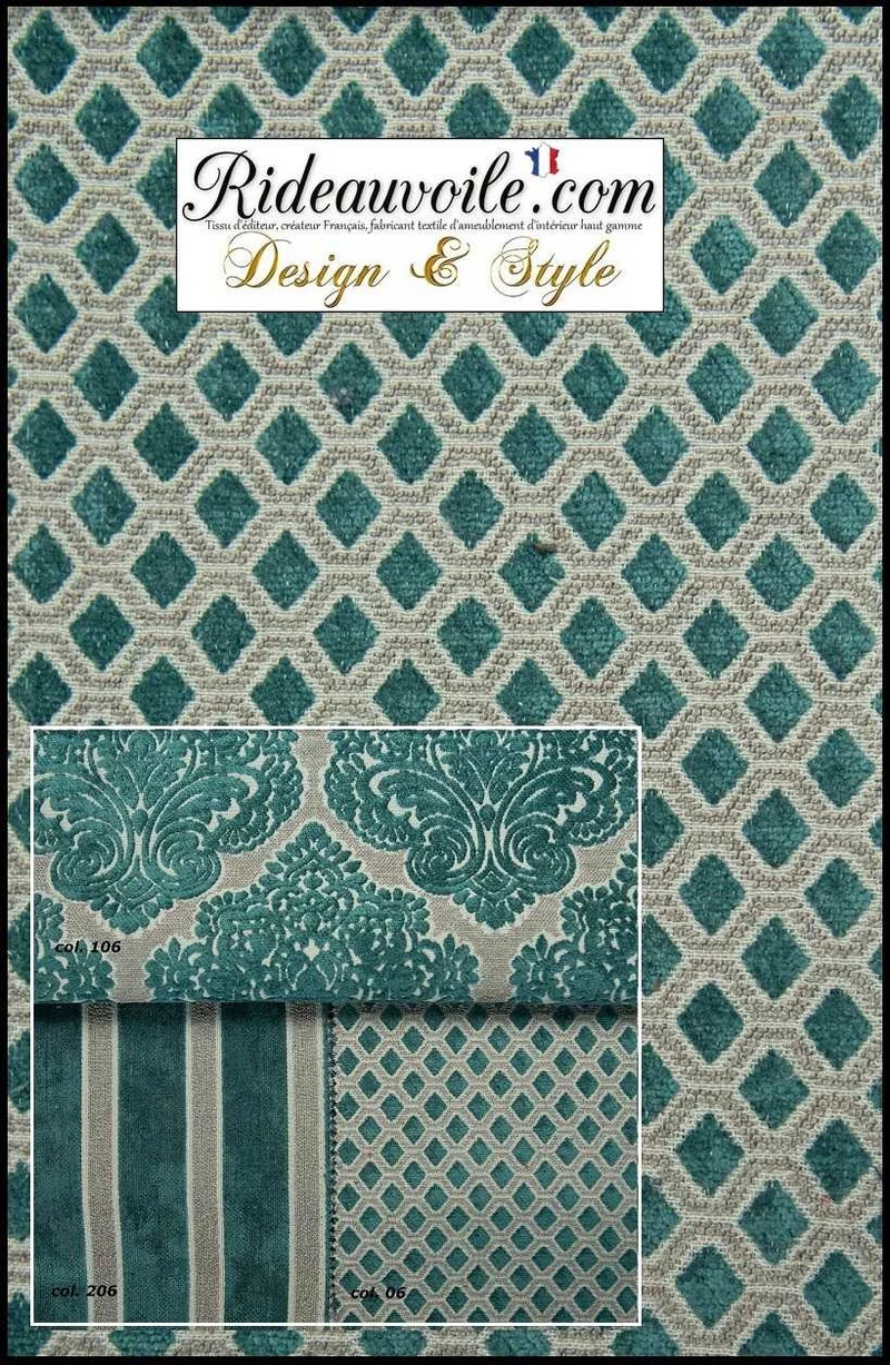 Damasco ameublement tissu Jacquard haut gamme Baroque velours vert mètre