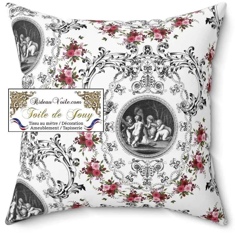 Décoration textile d'ameublement motif imprimé floral Toile de Jouy tissu rideau