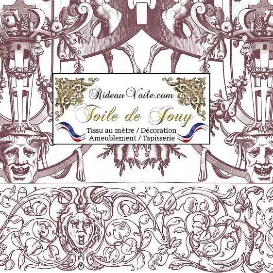Boutique décoration Tissu imprimé Toile De Jouy ameublement mètre rideau voilage