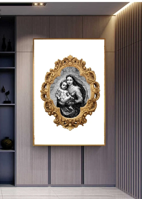 Affiche murale décorative chrétienne liturgique catholique Vierge Marie Madone