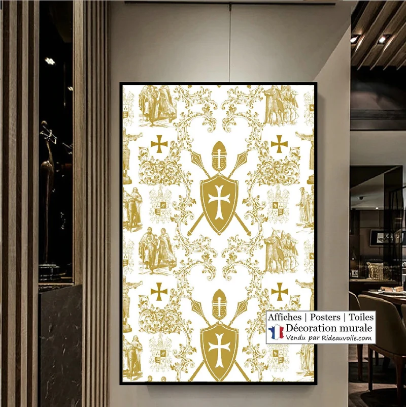 Affiche poster papier décoration Toile murale motif imprimé Médiéval Ordre Templier