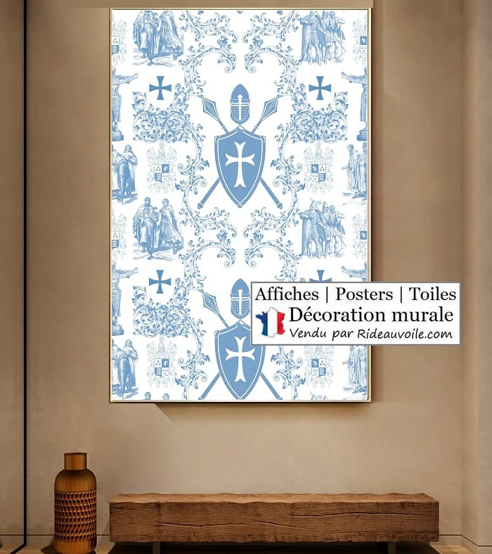 Affiche poster papier décoration Toile murale motif imprimé Médiéval Ordre Templier