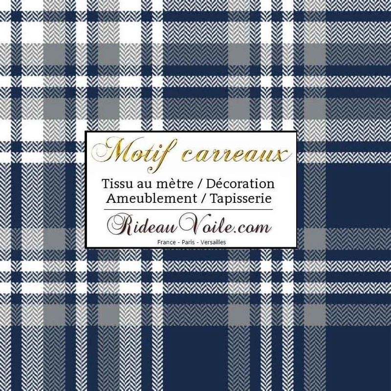 Chalets architecte décorateur d'intérieur Luxe velours tissu carreaux tartan Bleu