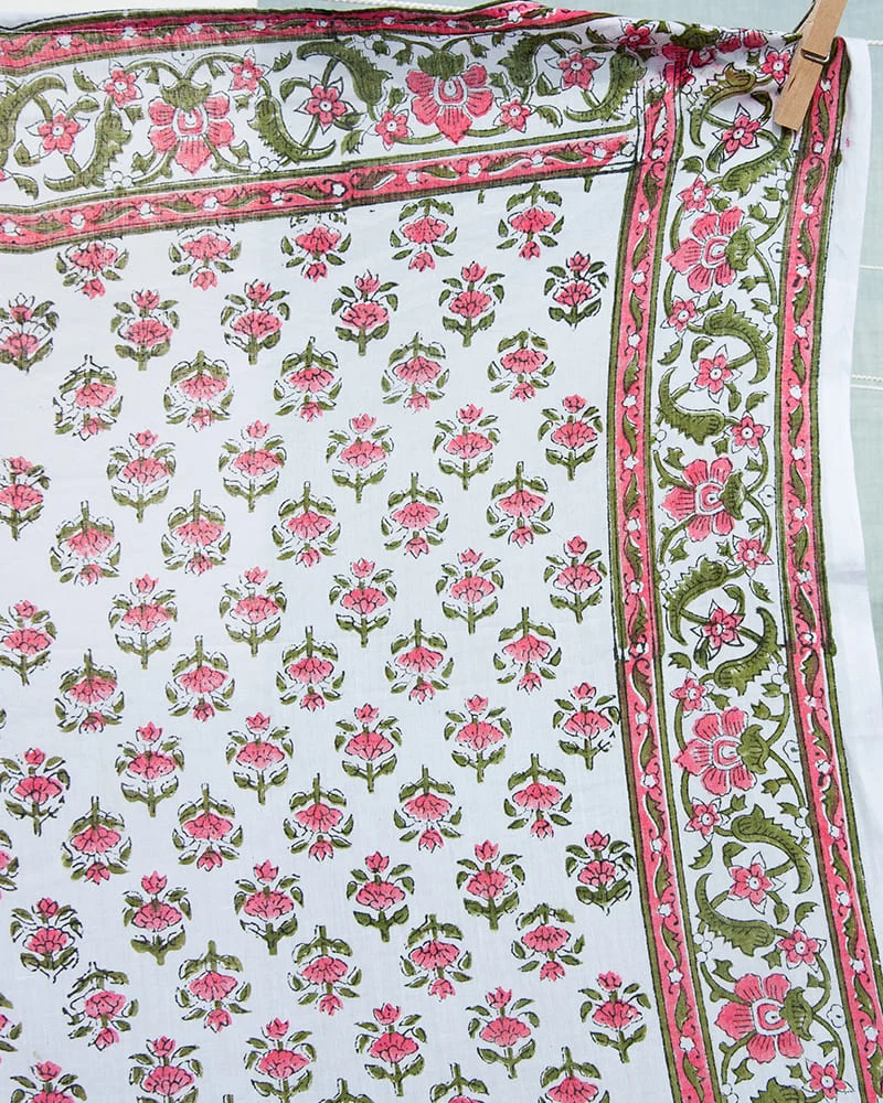 Paréo Blockprint rose