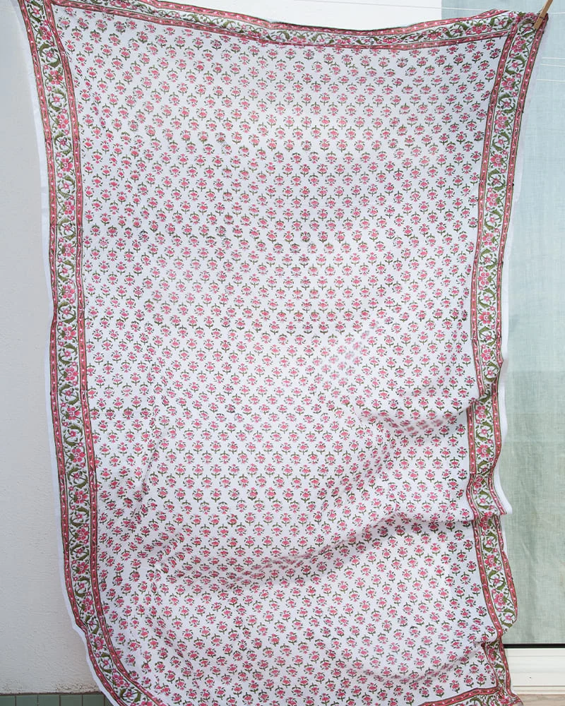 Paréo Blockprint rose