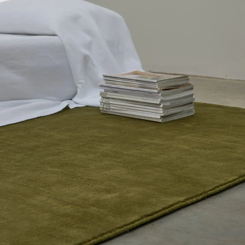 Tapis 100% laine Nouvelle-Zélande sur-mesure • Olive