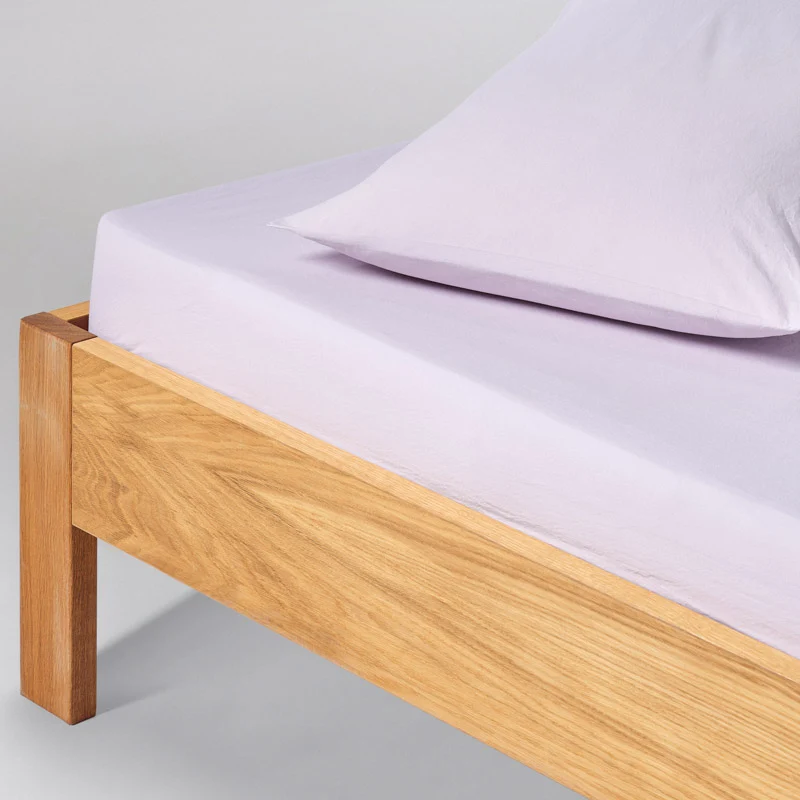 Parure de lit en percale de coton lavé 300 fils • Lilas