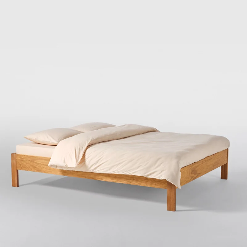 Parure de lit en percale de coton lavé 300 fils • Jaune Mimosa