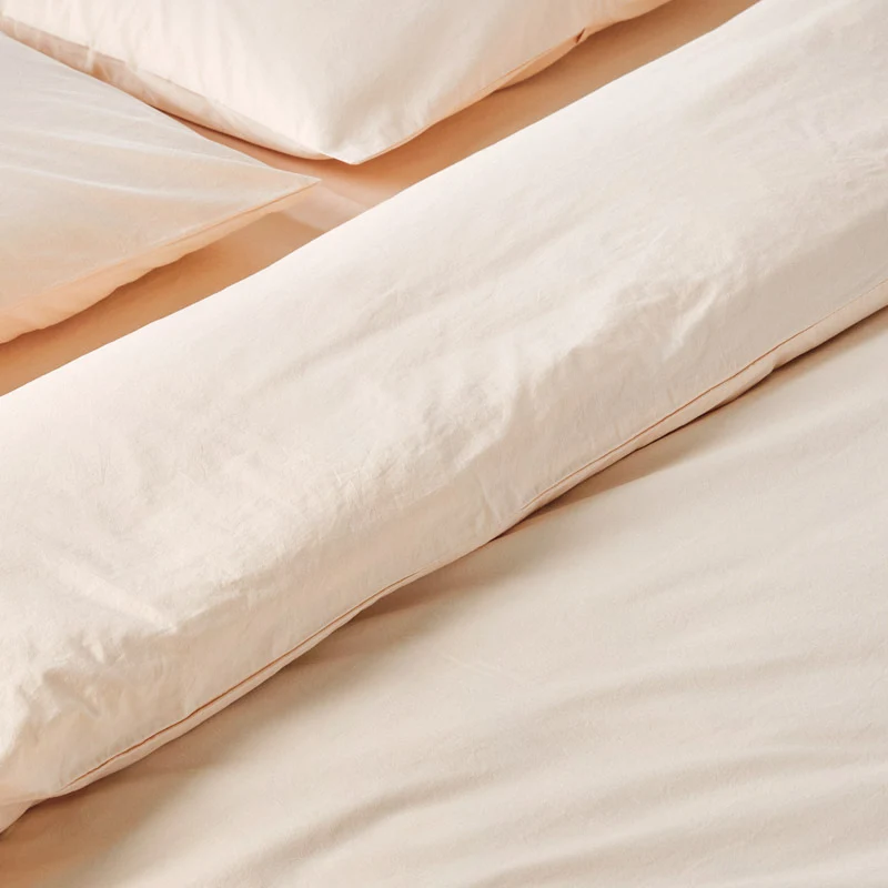 Parure de lit en percale de coton lavé 300 fils • Jaune Mimosa
