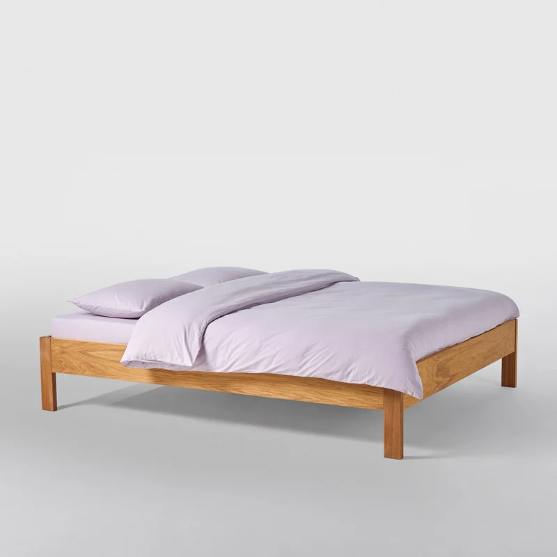 Housse de couette en percale de coton lavé 300 fils • Lilas