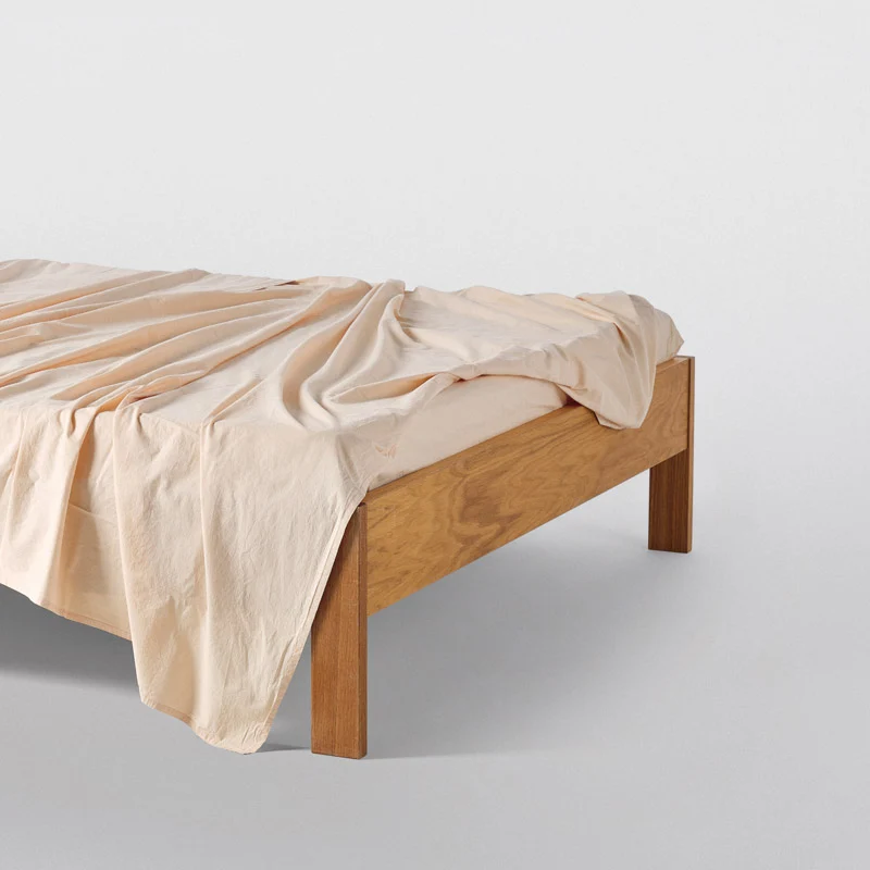 Drap plat en percale de coton lavé 300 fils • Jaune Mimosa