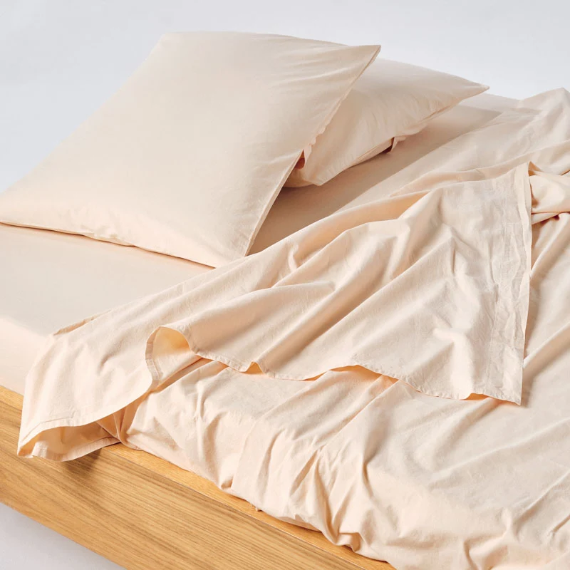 2 taies d'oreiller en percale de coton lavé 300 fils • Jaune Mimosa