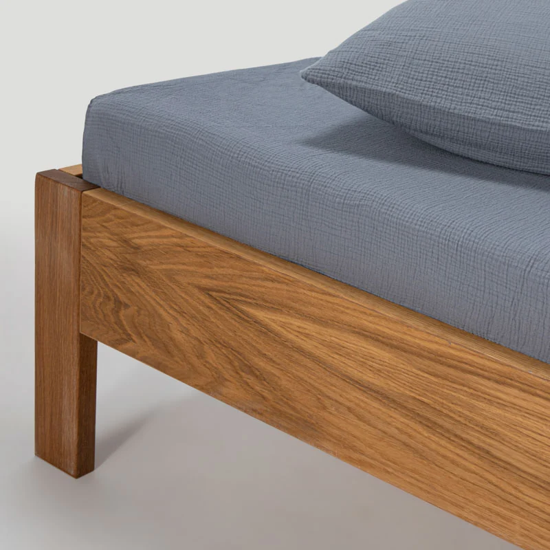 Parure de lit en gaze de coton 185g/m² • Bleu givre