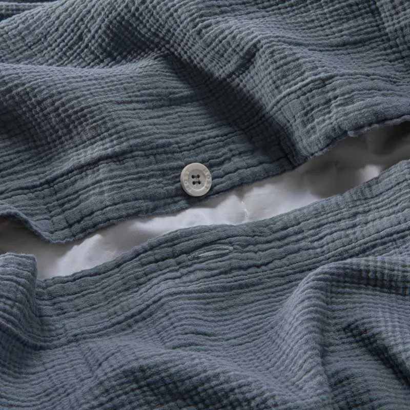Housse de couette en gaze de coton 185g/m² • Bleu givre