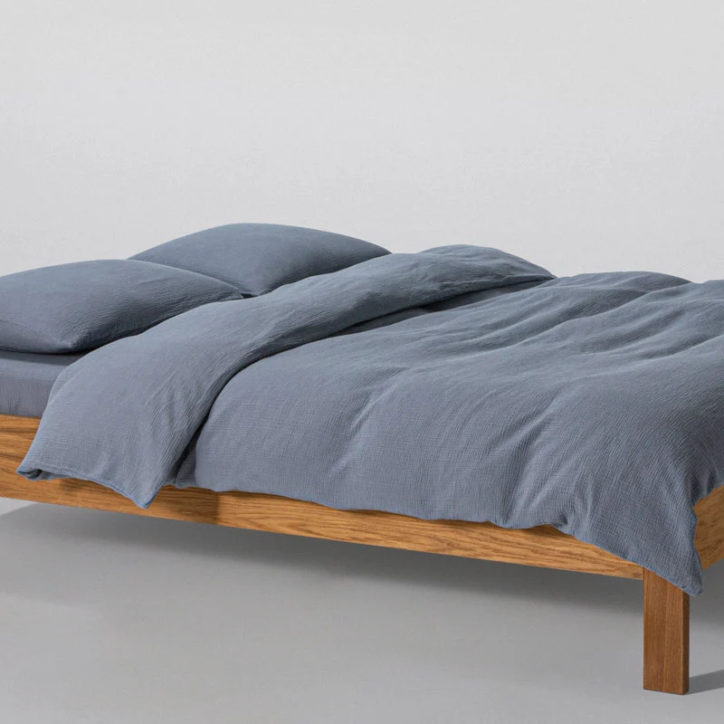 Housse de couette en gaze de coton 185g/m² • Bleu givre