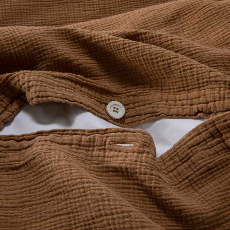 Housse de couette en gaze de coton 185g/m² • Noisettes