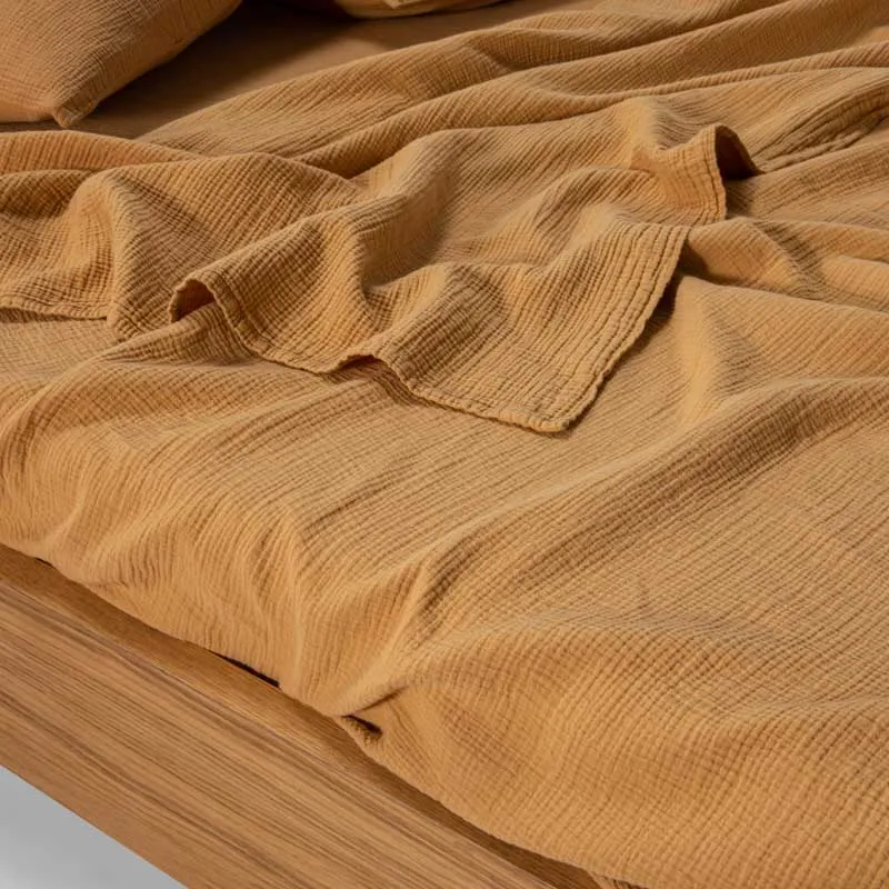 Drap plat en gaze de coton 185g/m² • Miel