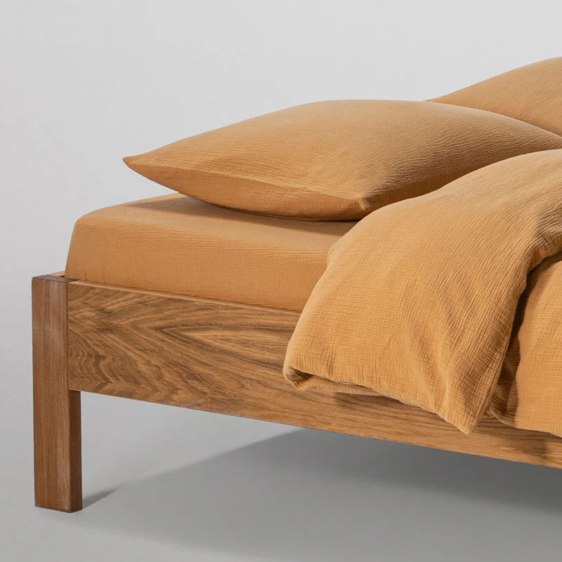 Drap housse en gaze de coton 185g/m² • Miel