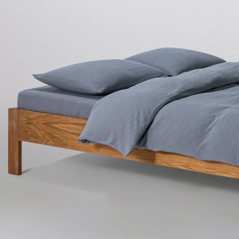 2 taies d'oreiller en gaze de coton 185g/m² • Bleu Givre