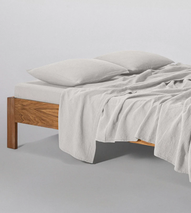 Drap plat en gaze de coton 185g/m² • Blanc