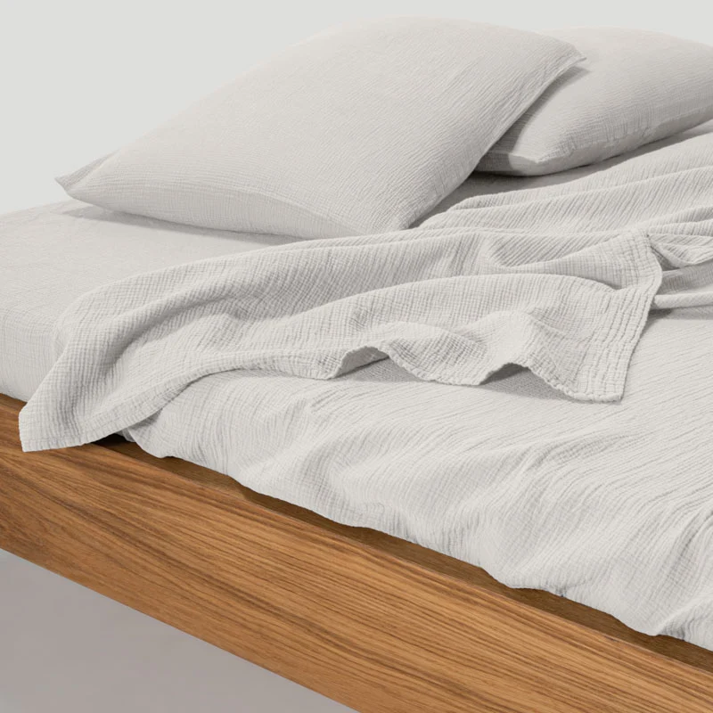 Drap plat en gaze de coton 185g/m² • Blanc
