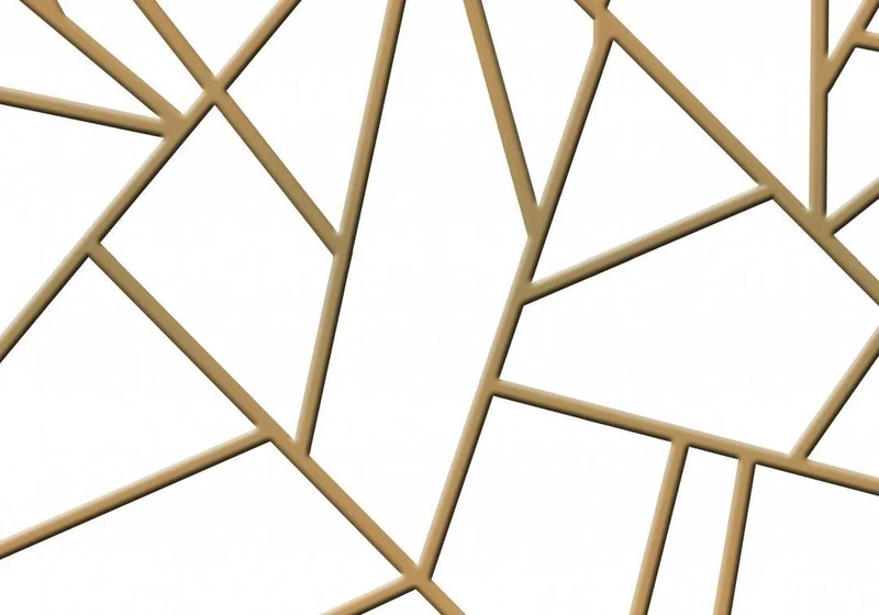 White Gold Geometric Stripes