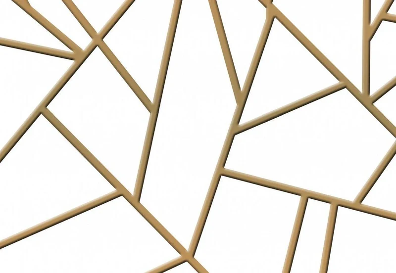 White Gold Geometric Stripes