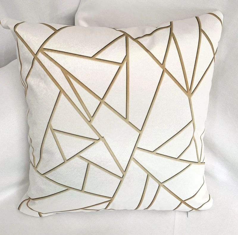 White Gold Geometric Stripes