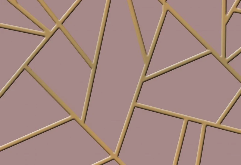 Pink Gold Geometric Stripes