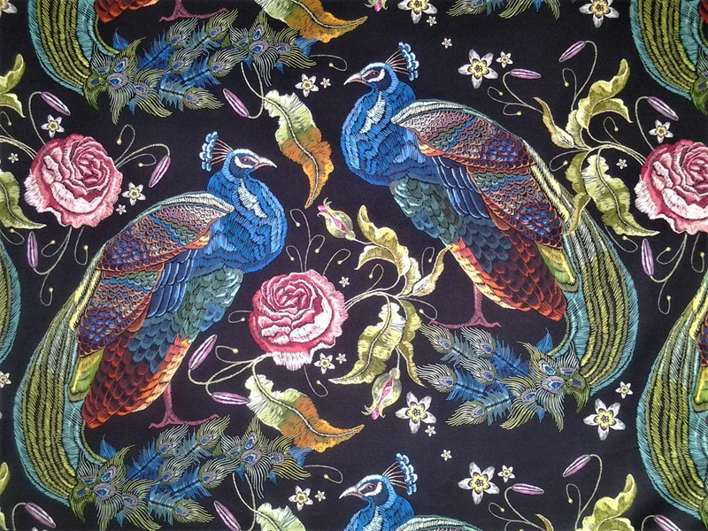 Peacock with Roses