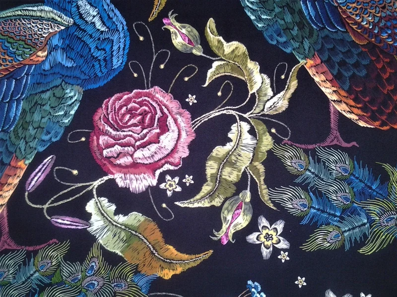 Peacock with Roses