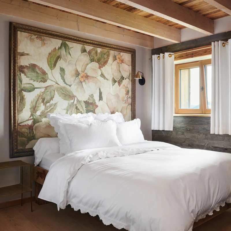 Parure de lit Héloïse - Percale de coton brodée