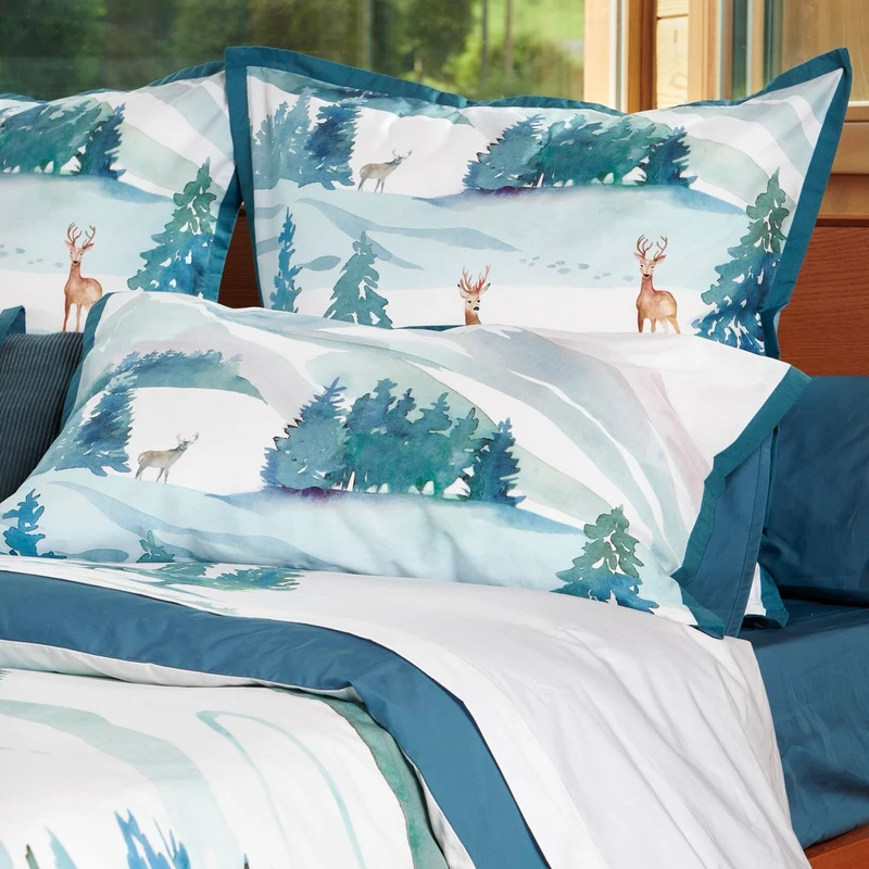 Parure de lit Légende des Cimes - Percale de coton 120 fils/cm²