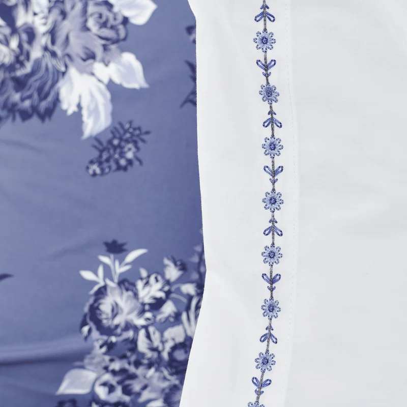 Parure de lit Poème Bleu - Percale de coton