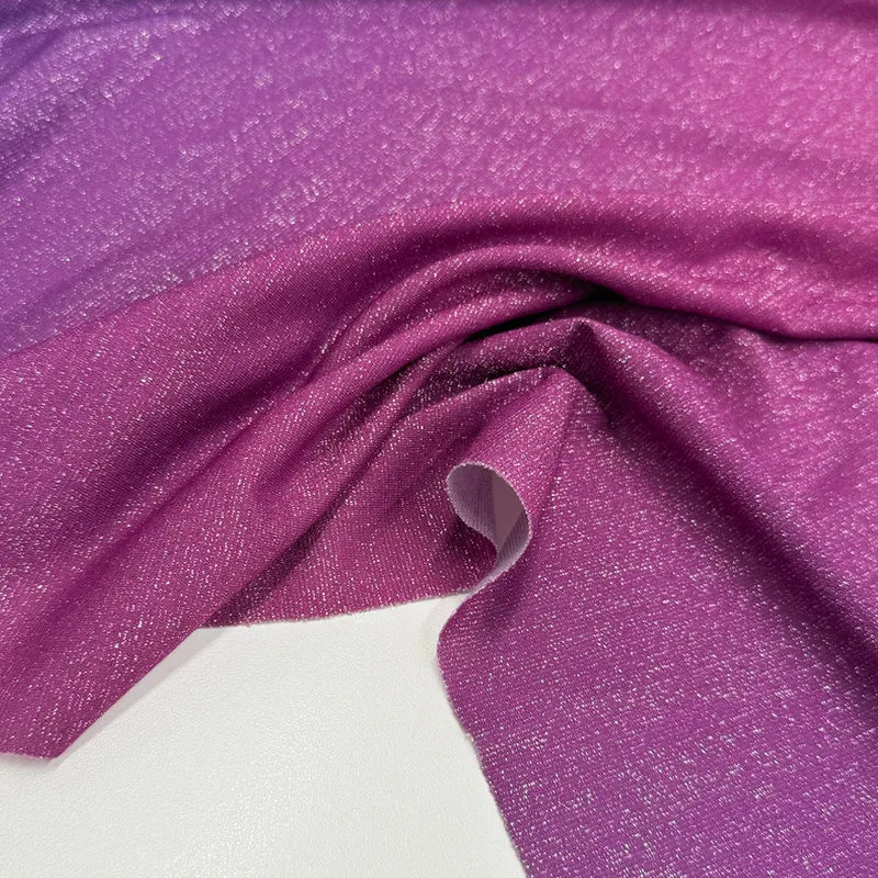 Tissu Maille Jersey, Polyester- Métallisé, Cinza