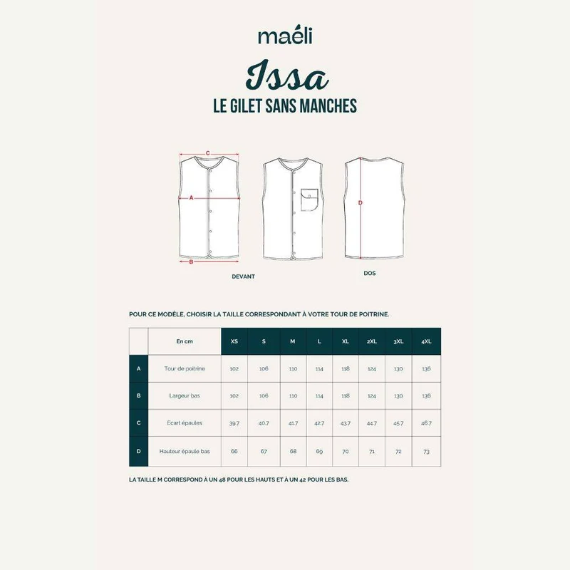 PATRON DE COUTURE PDF | Gilet Issa | Maéli Paris | FRANÇAIS SEULEMENT