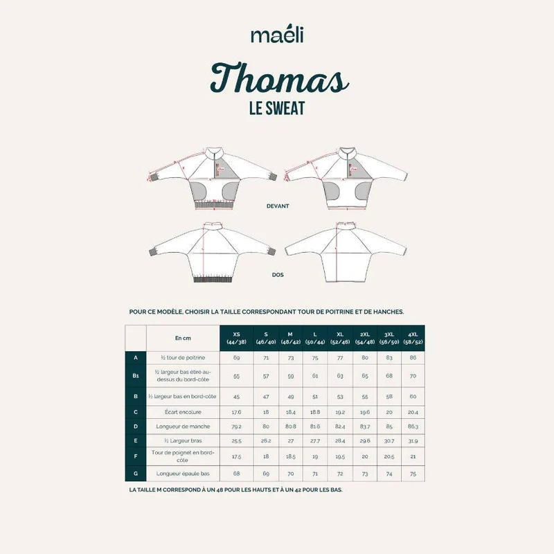 PATRON DE COUTURE PDF | Sweatshirt Thomas | Maéli Paris | FRANÇAIS SEULEMENT