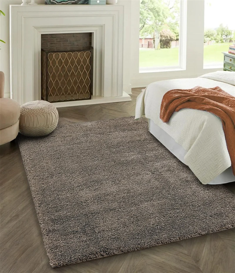 Tappeto Moderno Shaggy Oscar Grigio