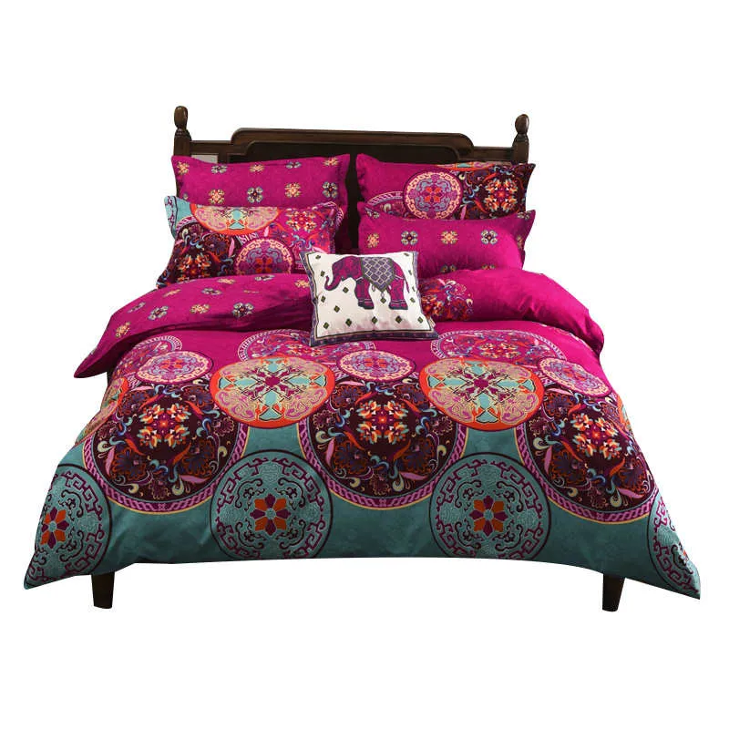 Housse de Couette et Deux Taies Bohémien Mandala Indien