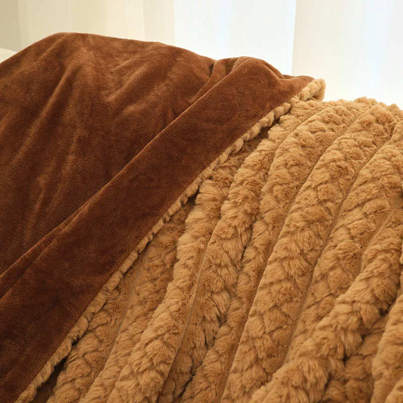 Couverture Polaire Plaid Fourrure Fausse Laine 700 g/m²